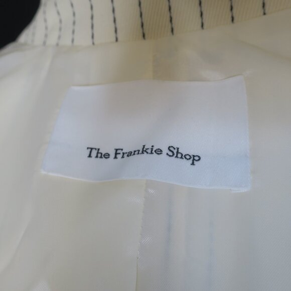 The Frankie Shop Shane Twill Double Breasted Pinstripe Oversized Vest Women's XS - Picture 4 of 6